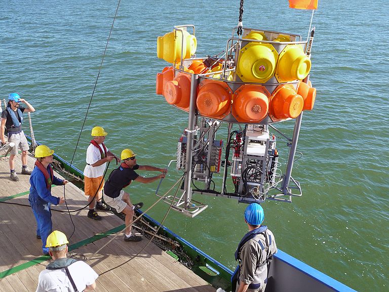 Tiefseeobservatorium, dass für ein Jahr im Gotlandbecken Messungen durchgeführt hat. Quelle GEOMAR.