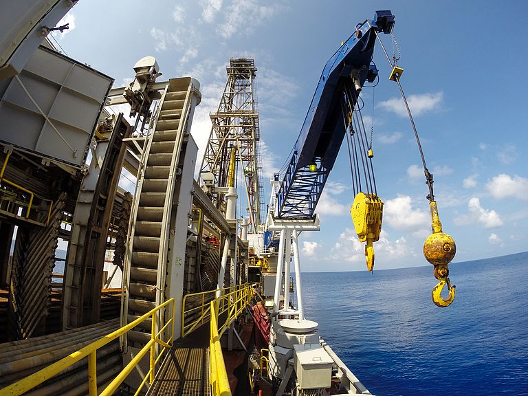 Blick von Bord der Joides Resolution. Foto: GEOMAR.