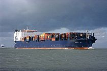 Das Containerschiff Atlantic Companion der Reederei ACL. Das IFM-GEOMAR nutzt seit 2002 Handelsschiffe für regemäßige CO2-Messungen im Ozean. Jetzt werden diese Messungen auch auf andere Treibhausgase ausgedehnt. Foto: Reederei ACL