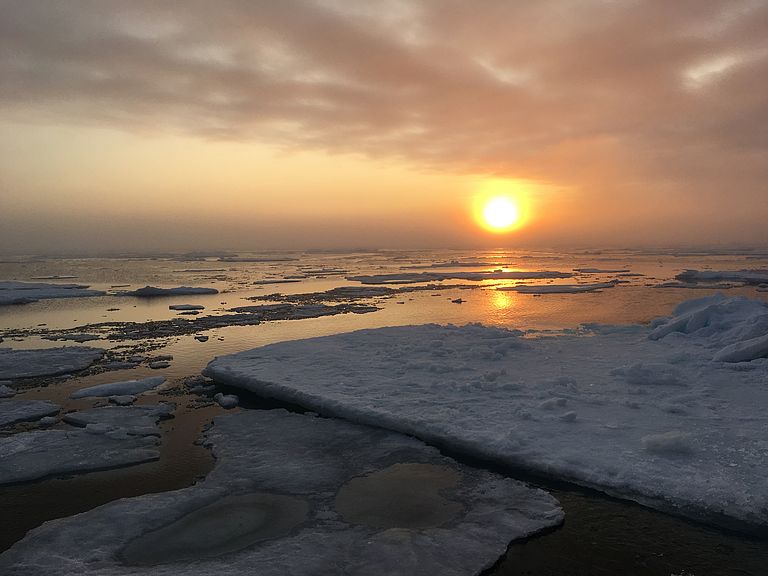 Sunrise over the frozen sea