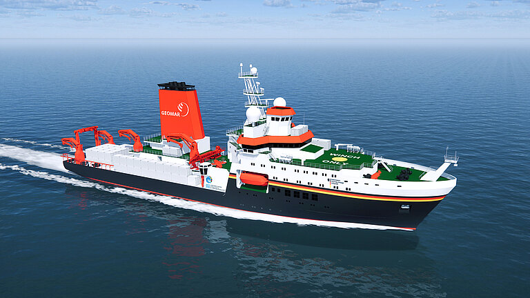 3D visualization of the new research vessel METEOR IV.