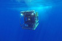 Das ROV Kiel 6000 beim Abtauchen. Foto: ROV-Team/GEOMAR