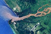 Image of the Congo estuary taken by Landsat 8 satellite on 2 March 2015 Photo: NASA/USGS