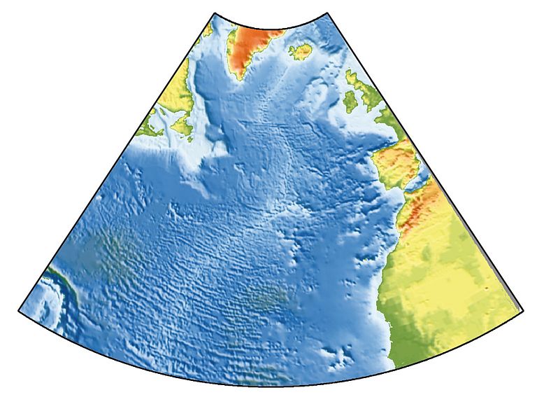 Der Nordatlantik, das Arbeitsgebiet der neuen Graduiertenschule, bietet viele spannende Forschungsthemen und -regionen. Grafik: GEOMAR.