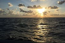 Ocean surface and sun at the equator. Photo: Sunke Schmidtko/GEOMAR
