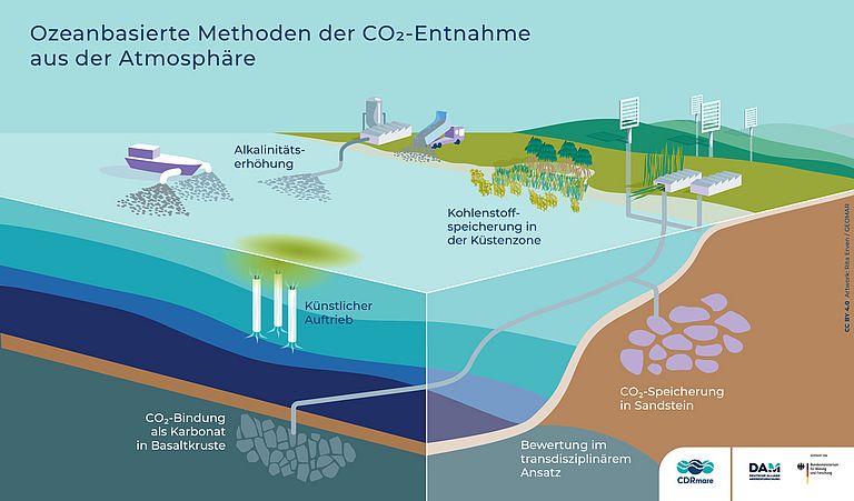Verschiedene Methoden der CO2-Entnahme