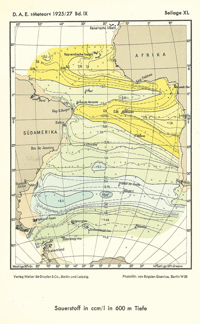 Oxygen at a depth of 600 metres.