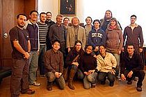 Kiels Stadtpräsidentin Cathy Kietzer (Mitte) empfängt die Teilnehmer des 9. GAME-Projekts im Kieler Rathaus. Foto: J. Steffen, IFM-GEOMAR