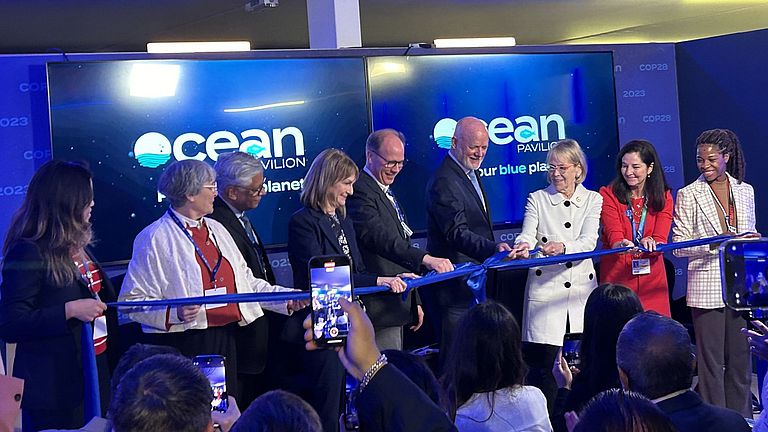 Eröffnung des Ozean-Pavillons auf der COP28. Foto: Andreas Oschlies, GEOMAR