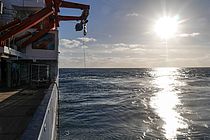 Expedition in den Sonnenuntergang - die FS METEOR durchquert bis Mitte Januar den Südatlantik von Ost nach West. Foto: Martin Visbeck, GEOMAR