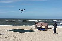 Drohnenexperiment am Strand von Sylt. Quelle: B. Quack, GEOMAR.