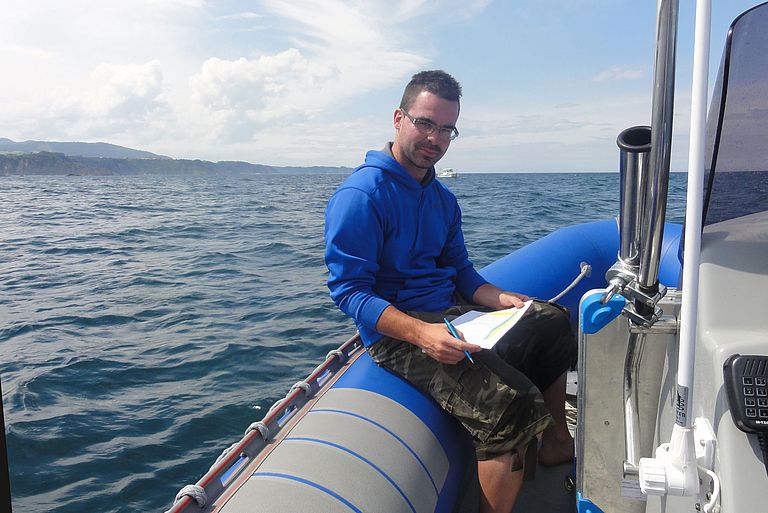 Dr. Mario Lebrato, Biological Oceanographer with GEOMAR. Photo: M. Lebrato, GEOMAR