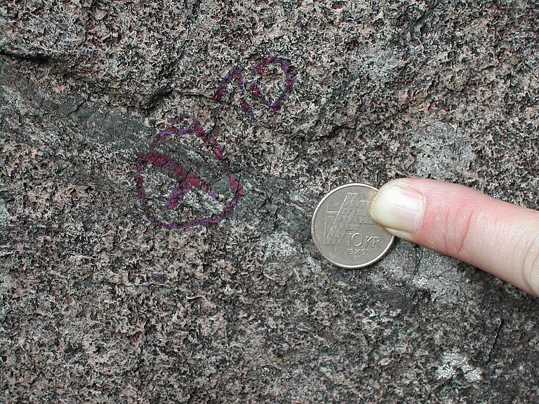 Deformation von Gesteinen in Scherzonen. Die gesamte Deformation ist in der Scherzone konzentriert, während das Umgebungsgestein praktisch nicht verformt ist.