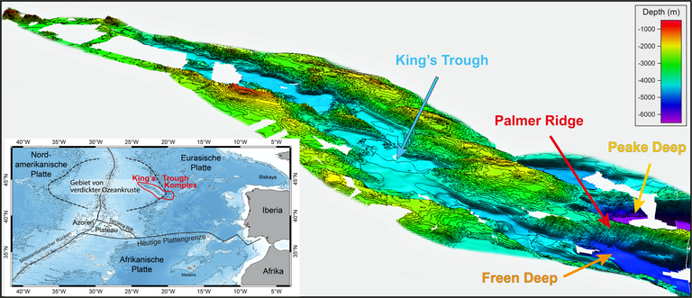 Bathymetric map of the King’s Trough complex