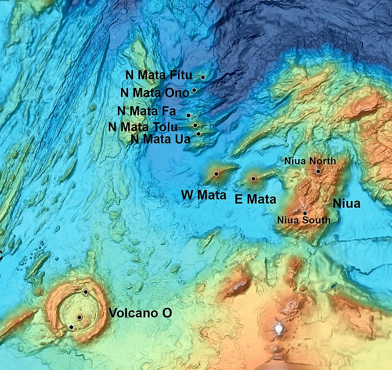 Das Lau-Becken mit dem Niua South-Vulkan. Grafik: NOAA Ocean Explorer, http://oceanexplorer.noaa.gov