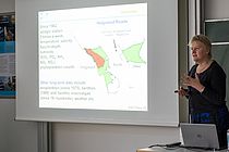 Prof. Dr. Karen Wiltshire giving the 31st Marie Tharp Lecture at GEOMAR. Photo: Jan Steffen/GEOMAR
