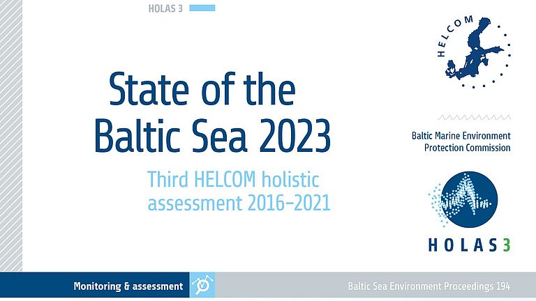 Cover of the HELCOM report "State of the Baltic Sea 2023" (Detail).