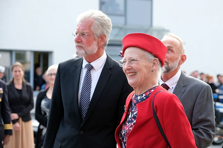 Königin Margrethe II. mit GEOMAR-Direktor Prof. Dr. Peter Herzig. Foto: Nikolas Linke/GEOMAR