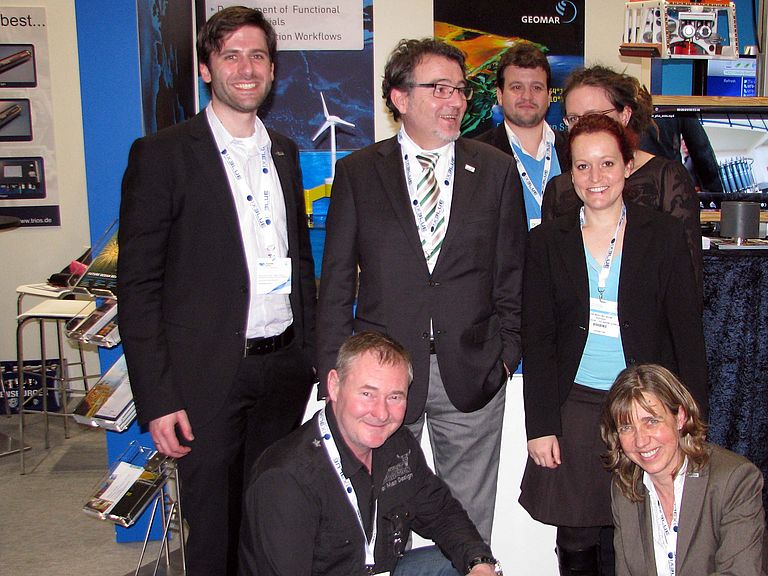 Das Team vom "Ozean der Zukunft" und vom GEOMAR auf der Oceanology International in London. Foto: Annette Preikschat, Ozean der Zukuft.