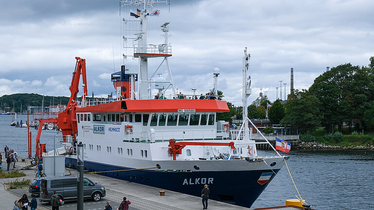  A research vessel is moored at the pier
