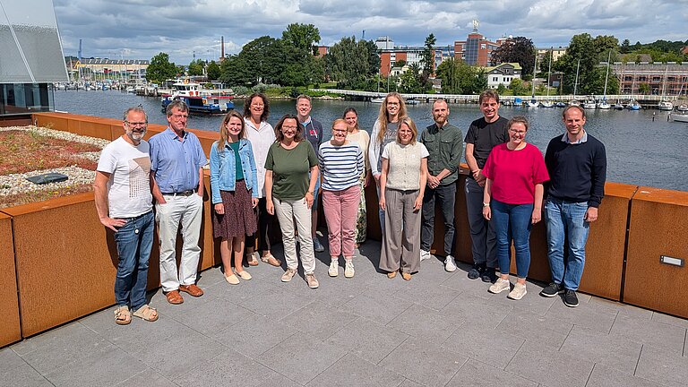 A group of people on the roof top terrace