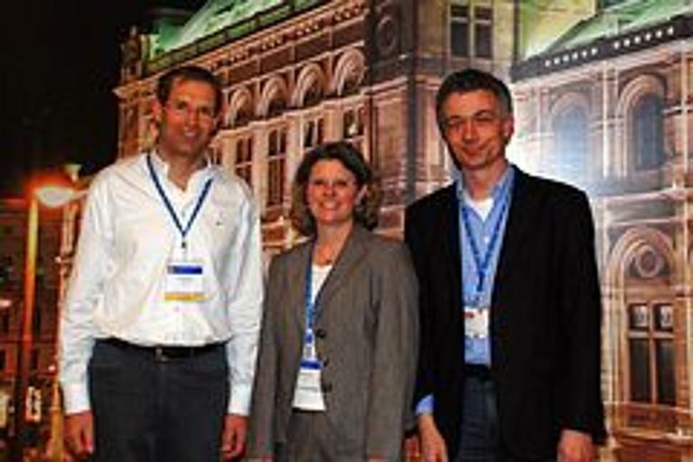 Prof. Dr. Ulf Riebesell, Prof. Dr. Heidrun Kopp und Prof. Dr. Andreas Oschlies auf der Jahrestagung der EGU in Wien. Foto: Nancy Smith, "Ozean der Zukunft"