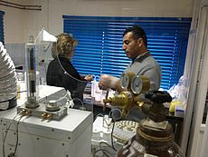 Working in the clean lab