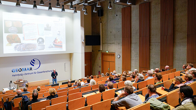  A lecture theatre where a lecture is being given