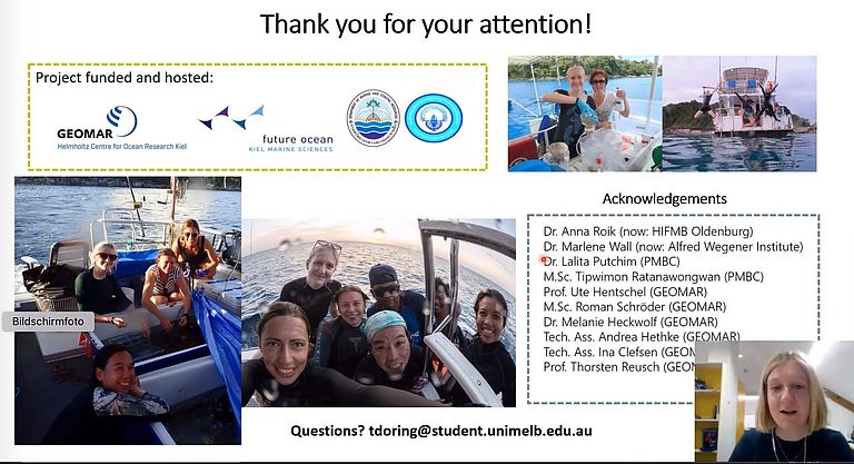 Talissa Döring bei ihrem Vortrag (per video aus Australien).