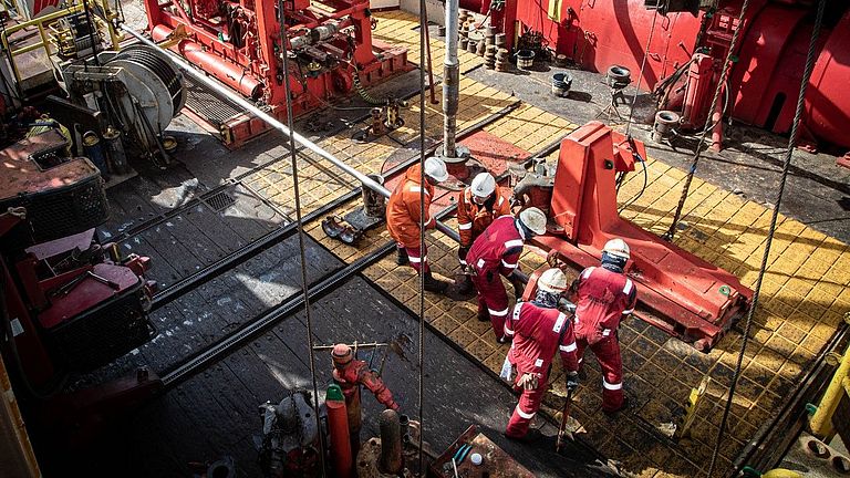 Drilling activities on board a specialised vessel