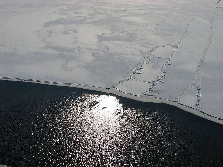 Laptev See-Polynja. Diese auch im Winter eisfreien Flächen sind wichtig für die Eisproduktion der Arktis und damit für das Klimageschehen weltweit. Foto: H. Kassens, IFM-GEOMAR