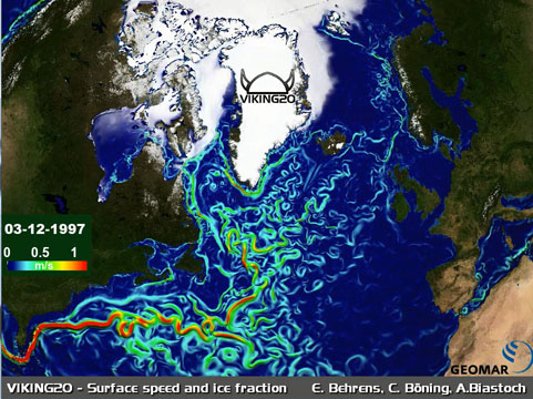 Die Animation zeigt deutlich, wie Meeresströmungen allgemein mäandrieren.  / The animation clearly shows how ocean currents meander. 